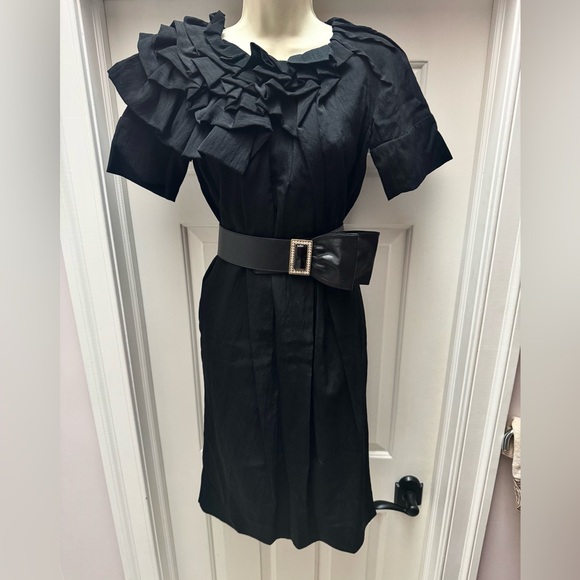 New Marni Black Wool Blend Dress. Made In Italy